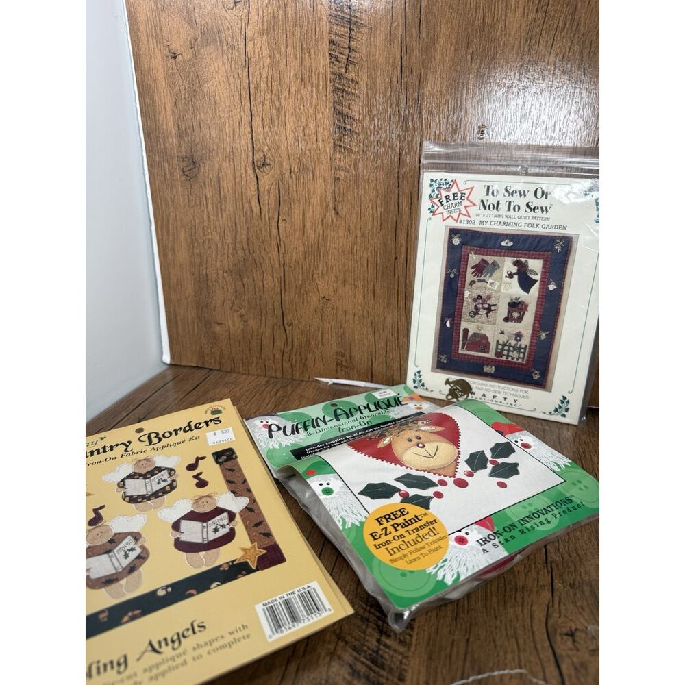 Vintage Fabric Appliqué Kits Unopened (lot of three)